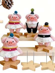 6/3/1pc Double Needle Doll Base, Suitable For Crochet Doll, Doll Display Stand Home Decor Display Rack - Wooden - View 4
