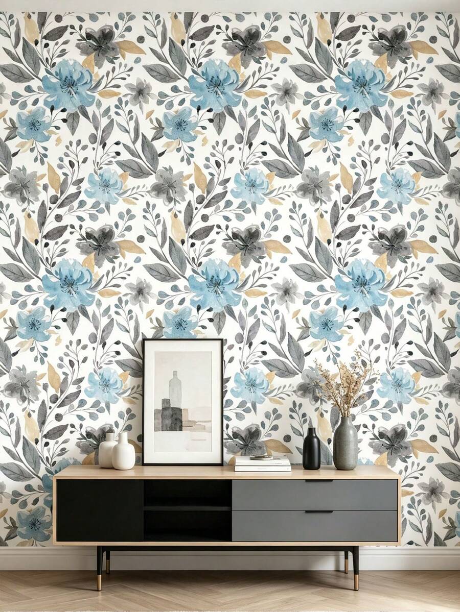 1 Cuộn Giấy Dán Tường Hoa Văn Xanh Dương, Phong Cách Bohemian, Giấy Dán Tường PVC Có Thể Tháo Rời, Thiết Kế Tự Dính Hiện Đại. Miếng Dán Tường Đa Năng Và Trang Trí Nhà Cửa này phù hợp để trang trí tủ, điểm nhấn phòng ngủ, tấm dán tường, cũng như các bức tường tạo điểm nhấn hoặc trang trí nội thất khắp nhà. - Nhiều màu - Xem 1