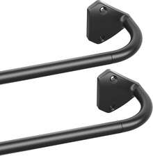 Black Curtain Rods For Windows 28 To 60 Inch, 5/8 Inch Adjustable Wrap Around Blackout Curtain Rods Ideal For Bedroom & Outdoor Use - Black - View 2