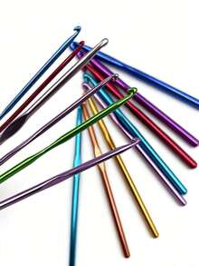 Colorful Aluminum Crochet Hook Set 2.0-10.0mm Lightweight Knitting Needles Smooth Ergonomic Crochet Tools Suitable For Crochet Dolls, Yarn, Hats And Blankets Essential For Beginners And Crochet Enthusiasts - Alumina Crochet Hook - View 1