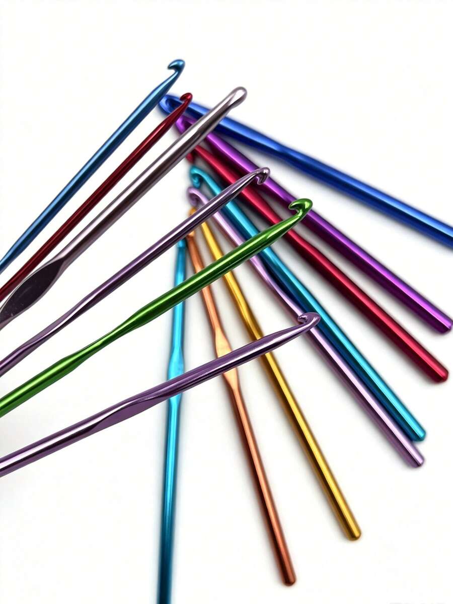Colorful Aluminum Crochet Hook Set 2.0-10.0mm Lightweight Knitting Needles Smooth Ergonomic Crochet Tools Suitable For Crochet Dolls, Yarn, Hats And Blankets Essential For Beginners And Crochet Enthusiasts - Alumina Crochet Hook - View 1