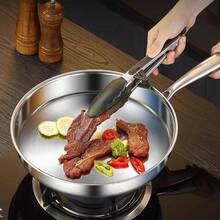 3-Ply Stainless Steel Heavy Duty Flat Bottom Frying Pan 304 Stainless Steel Non-Stick Skillet For Home Steak Searing And Stir-Frying - View 2