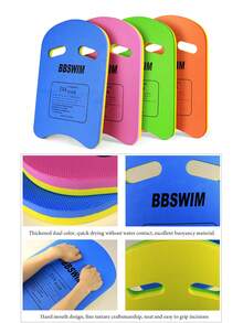 1pc Fun Easy-Grip Swimming Kickboard, Thick EVA Foam Pool Training Board, Aesthetic Dual-Color Swimming Buoyancy Equipment, Summer Water Fitness Swimming Accessory, Gift For Beginner Swimmers, Bright Color Adult Pool Float, Summer Pool Party Gift - Multicolor - View 5