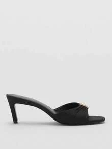 2026 Spring/Summer Fashion Versatile High Heel Sandals,Kitten Heels - Black - View 2