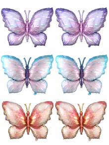 1/2/4 Stücke 40 Zoll Farbverlauf Lila Blau Rosa Gold Schmetterling Folienballon Großer bunter Schmetterling Aluminiumfolienballon für Schmetterling Thema Mädchen Geburtstagsparty Babyparty Hochzeitsdekoration Zubehör - Schmetterling - Übersicht 2