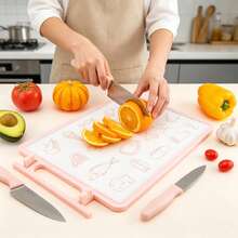 Pink Cartoon Food Pattern Cutting Board | With Handle Non-Slip Kitchen Chopping Board, Suitable For Kitchen And Dining Fruit, Vegetables And Daily Cooking - 1PC - View 11
