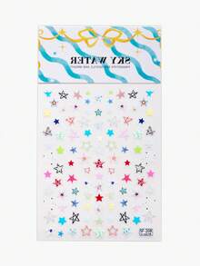 1pc Multi-Style Graffiti Star Combination Pattern Nail Stickers, Y2K Style - Suitable For DIY Nail Art Creative Decor Stickers, Cute Cartoon Stickers - Multicolor - View 1