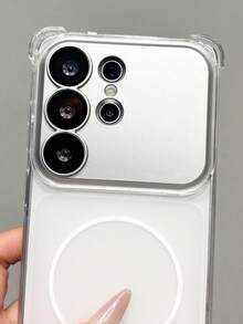 Luxury Clear Transparent Magnetic Detachable Lens Phone Case Compatible With Samsung Galaxy S26 S25 S24 Ultra Plus Four-Corner Anti-Fall Camera Protective Bumper Back Cover - White - View 4