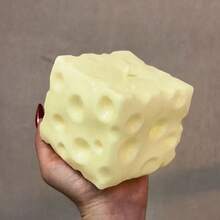 Jumbo Cheese Cube Stress Ball Non-Bounce Shapeable Squeeze ASMR Sensory Anti-Stress Fidget Christmas Gift - 彩色 - 查看 1