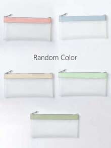 2/4pcs Zippered Cash Envelope Bags Transparent Bank Deposit Bags Bank Bags Cash Bags Collector Bags Multi-Functional Check Wallet 4 Colors Available Women's Wallet Mini Wallet Coin Purse - View 3