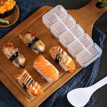 1pc Battleship Sushi Mold + 1pc Rice Scoop, Cooking Tool, Transparent Bento Mold, PP Material For Home Use, Seaweed Wrapped Rice Box Small Rice Ball Hand Sushi Making Tool, Japanese Cuisine Making Tool - View 2