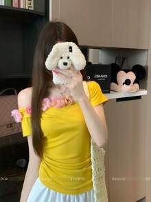 Women Tops - Yellow - View 5