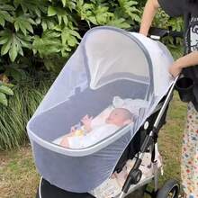 1pc Full Coverage Baby Stroller Mosquito Net, No Installation Required, Anti-Mosquito Cover With Dense Mesh For Baby Stroller - Multicolor - View 3