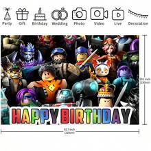 授權 方塊角色黑色經典方塊生日主題生日派對用品趣味裝飾背景布裝飾派對輕量裝飾卡通動漫攝影布橫幅海報攝影道具趣味裝飾完美派對生日裝飾背景橫幅攝影背景派對生日裝飾拍照亭橫幅道具，尺寸 82.7*59.1/59.1*39.4/39.4*29.5 英吋 - 彩色 - 查看 11
