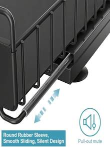 2-Tier Pull-Out Under Sink Organizer Rack - Heavy Duty Plastic, Waterproof, Rust-Proof, Space-Saving Design For Kitchen, Bathroom, Pantry, Fridge, Laundry Room - Easy Installation, White And Black - White - View 11