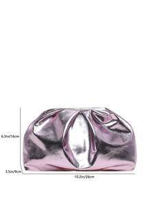 Plissierte einfarbige elegante wolkenförmige Clutch, personalisierte lässige Mode Nischendesign Handtasche für Frauen - Babypink - Übersicht 5