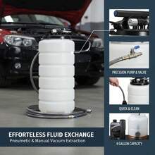 [Free Shipping] Liquid Evacuation Pump 15 Liters For Garage Vehicle Maintenance Oil Recovery, Manual Pneumatic Dual Mode Dipstick Suction Hose Automotive Fluid Change Tool-XY806761 - Default0 - View 6