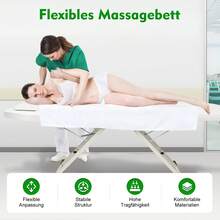 Mobile Massageliege, Massageliege Zusammenklappbar, Mobile Kosmetikliege, Klappbare Massageliegee, Beauty SPA Salon Massageliegee Für Fußmassage-Salons, Gesundheitssalons, Schönheitssalons. - Weiss - Übersicht 1