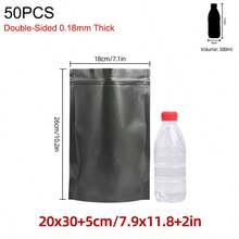 50入/100入 雙面 0.18mm 厚黑色可重複使用自封式 Mylar 鋁箔立袋，長效食品儲存，拉鍊密封包裝，適用巧克力、茶、咖啡、乾果、粉末、糖果、肉類，節日派對小禮品與禮品包裝裝飾 - 黑色 - 查看 17
