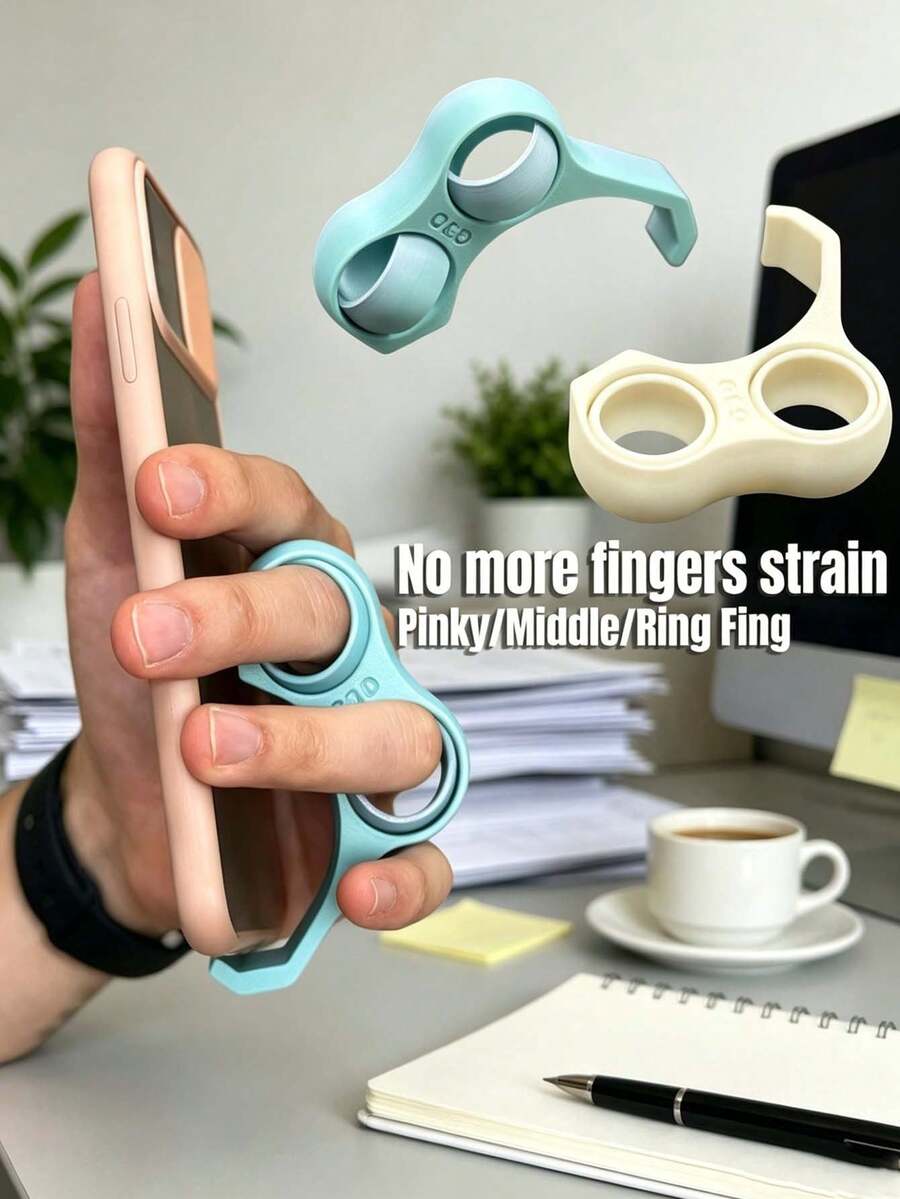 1/3/5pcs Minimalist Multi-Finger Phone Stand With Strong Adhesive, Anti-Drop Ergonomic Design For One-Handed Use, Relieves Hand Pressure, Stable Support, Lightweight, Practical Phone Accessory For Office Desk, Living Room, Nightstand - Multiple Styles - View 1