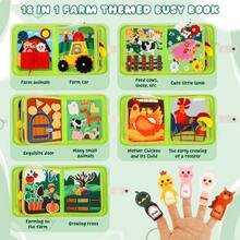 My First Farm Book - Colorful Farm Themed Educational Game Board, Suitable For Young Children, Includes Animals, Tools, Weather, Etc., Ideal For Early Learning And Development, Perfect Gift For Easter, Christmas And Birthdays. This Is An Early Learning Toy With Colorful Illustrations And Durable Construction. - 綠色 - 查看 3