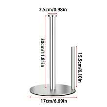 Paper Towel Holder, Heavy Duty Countertop Organizer With Anti-Tipping Base, One-Handed Tear Design, Durable Metal Construction, Fits All Standard Paper Towel Rolls, Perfect For Kitchen Countertops & Small Spaces, Sleek & Modern Style. - Multicolor - View 13