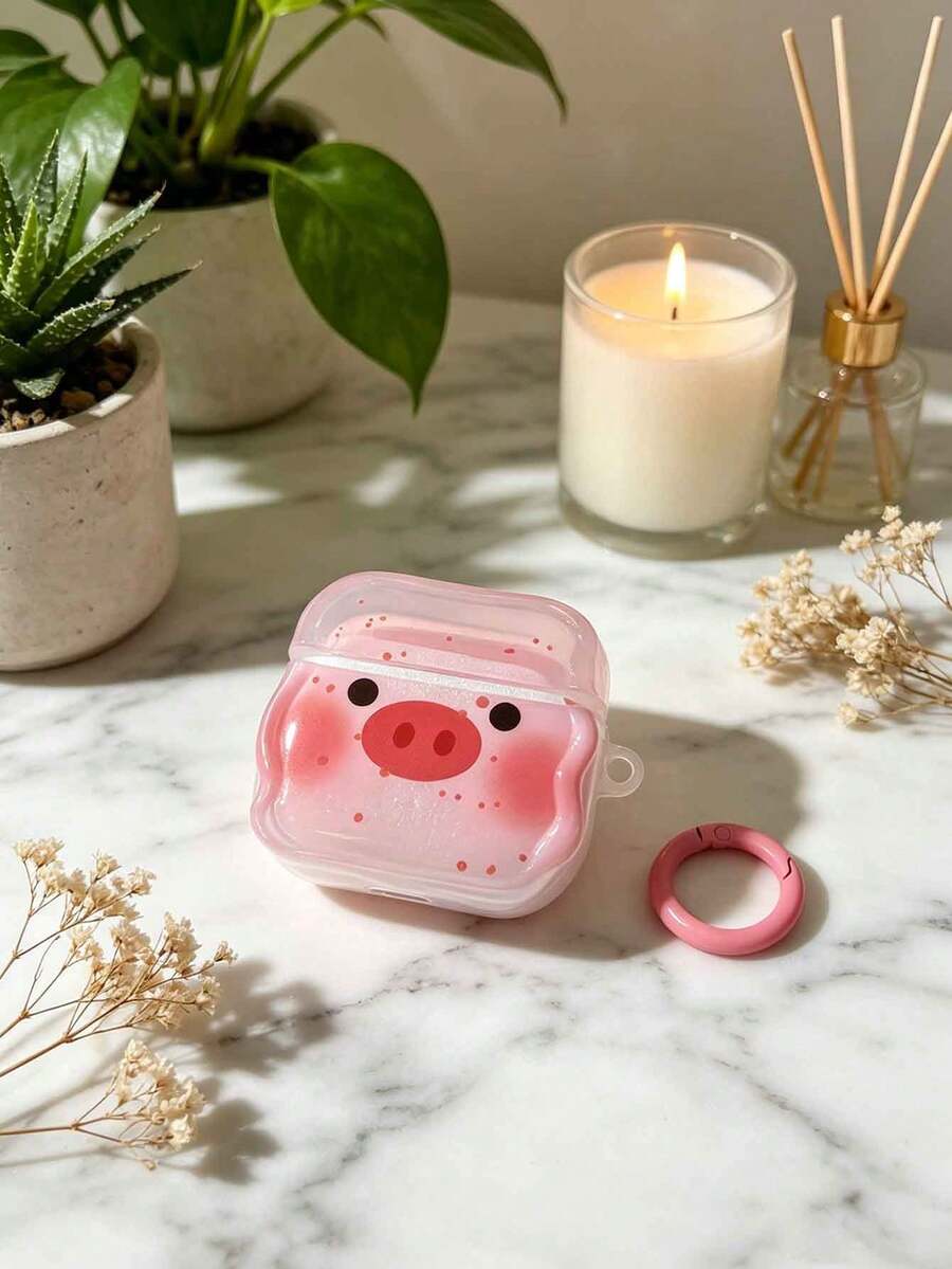 Funda suave con diseño de cerdo de pintura salpicada compatible con Apple Pro/Pro2 Auriculares inalámbricos Bluetooth, funda protectora linda para la 1ra/2da/3ra generación - Multicolor - Ver 1