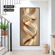 1 buah Poster Seni Dinding Kanvas Spiral Emas Abstrak Modern Tanpa Bingkai, Cocok untuk Ruang Tamu, Kamar Tidur, & Dekorasi Kontemporer, Desain Tangga Spiral Emas, Untuk Ruang Minimalis - 222 - View 6