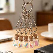 10pcs DIY Wishing Bottles Keychain Creative Glass Small Charm Pendants For Phone Backpack Pendants Couples Friends DIY Decor - Multicolor - View 9