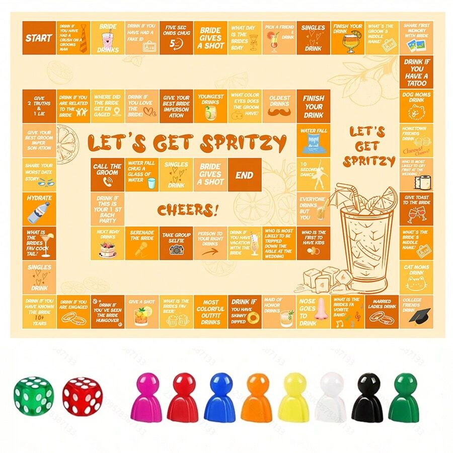 LET'S GET SPRITZY 成人派對桌遊,趣味挑戰與爆笑指令,2-8人團體娛樂,適合遊戲之夜、聚會、晚餐與社交場合的破冰遊戲,派對愛好者的理想禮物 - 彩色 - 查看 1