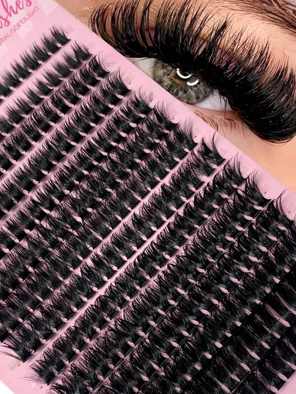 280 Pcs D Curl Fluffy Lash Clusters Thick Faux Mink Eyelash Clusters Used For Eye Extensionlash Clusters(8-16MM)Eyelash Clusters,Individual Eyelashes,Lashes,Fake Lashes