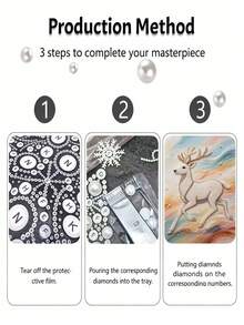 5D Running Deer Pearl Painting, Frameless Diy Handmade Pearl Painting Set, Suitable For Bedroom Decoration, Living Room Painting And Room Decoration. - A - View 5