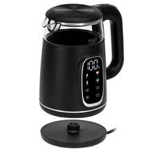Adler Electric Kettle Temperature Control Kettle Glass Kettle 1.7L 2200W Touch Panel LED Display 40-100°C 5 Temp Settings 2h Keep Warm Buzzer Auto Shut-Off Black Silver - EU E Type Plug(220-240V) - View 1