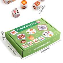 Permainan Dadu Hewan Kayu, Mainan Puzzle Mencocokkan Interaktif Orang Tua-Anak - MultiWarna - View 9