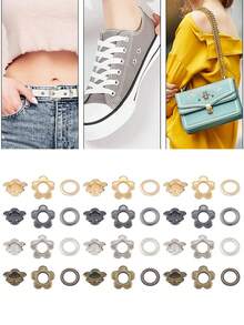 SinHo 5mm Hole Diameter Metal Flower Eyelet Rivet Studs Wholesale Flower Metal Buckle Rivet Decorative Accessories Suitable For Leather Handmade Photo Album Belt Bag Fabric Clothing Shoes Bookmark DIY Crafting - Multicolor - View 1
