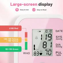 Automatic Digital Blood Pressure Monitor, Upper Arm Blood Pressure Machine With WHO Indicator, 2 Power Supply Modes, Adjustable Cuff, One-Button Operation, Portable Blood Pressure Meter For Home Use Family Health Care - Pink Color - View 6