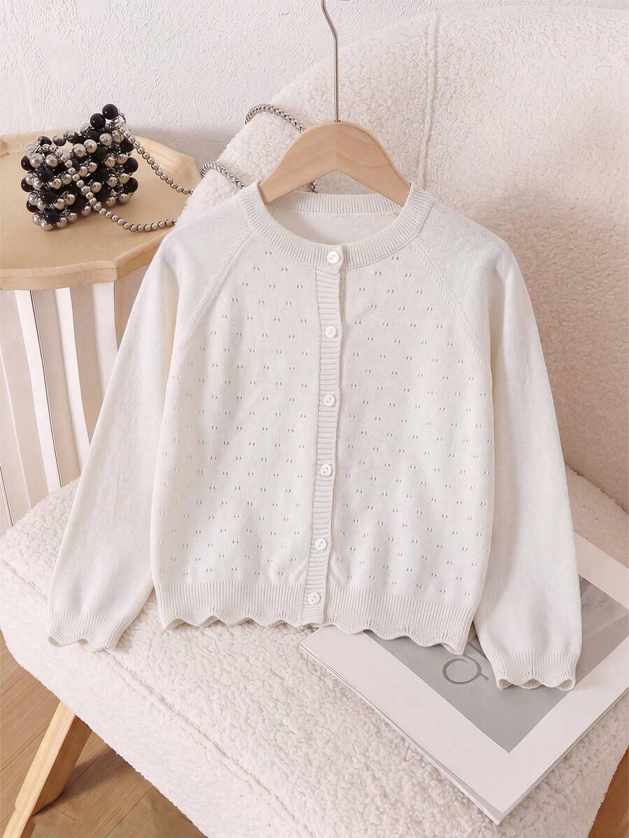 Cardigan Rajut Ringan Warna Polos untuk Anak Perempuan, Cocok untuk Dipakai di Rumah, Jalan-jalan, atau Sebagai Hadiah Idul Fitri