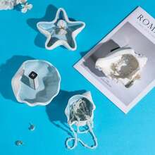 NJCHARMS 1 buah Nampan Keramik Bentuk Kerang, Bintang Laut, Cangkang Kerang, Mangkuk Penyimpanan Kreatif Biru, Nampan Perhiasan Kecil, Piring Pengatur Perhiasan, Kotak Penyimpanan Gelang, Anting, Kalung, Cocok untuk Meja di Pintu Masuk, Pesta Ulang Tahun, Dekorasi Pesta Keluarga, Musim Kembali ke Sekolah - 1PC - View 4