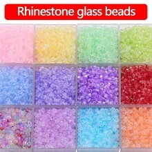 250顆 4mm 彩色尖頭玻璃水晶刻面米珠 DIY 珠寶製作 手鍊、項鍊、耳環 手工串珠配件材料 - diy彩色尖玻璃珠 - 查看 2