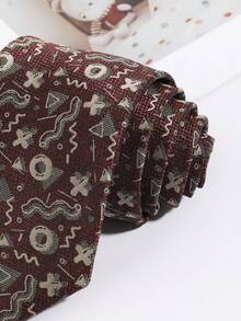 1pc Men's Fashionable Graphic Necktie, Versatile For Daily, Business, And Social Occasions - Multicolor - View 2