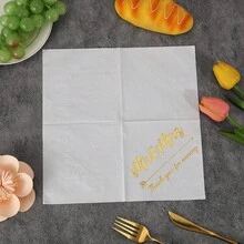 20PCS Wedding Party Napkins, Gold-Embossed Double-Layer Thickened Paper Towels, Suitable For Birthday Parties, Wedding Parties And Daily Household Use - Paper Napkin - View 2