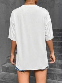 100% Cotton Unisex Guatemalan Flag Girl Women Guatemala Chapina Camiseta Slang T-Shirt-Vintage Street Style Unisex Loose Cotton Short Sleeve Crew Neck - 白色 - 查看 2