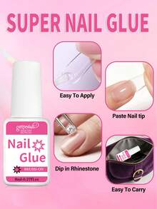 Super Strong Nail Glue 6 Bottles/Set Quick Drying Nail Adhesive Waterproof Long Lasting Suitable For False Nails - 8ml - View 4