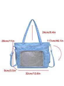 High-Quality Large Capacity Crossbody Bag, Student Messenger Bag For School, Daily Commute Shoulder Tote - Blue - View 2