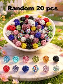 20/50/100pcs Colorful Glass Rhinestone Beads - Mixed Colors, Suitable For DIY Jewelry, Bracelets, Necklaces, Keychains, Party Decorations, Multifunctional Craft Kit With Clay Pen And Earring Hooks For Jewelry Making - Multicolor - View 13