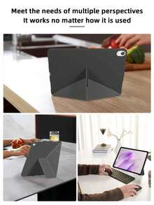 1個 矽膠Y型摺疊黑色平板電腦保護殼，適用於IPad Mini1/2/3/Mini4/Mini5/Mini6/Mini7/Air/Air2/9.7/10.2/10.5/Air4/Air5/10.9/Pro 11"/10th Gen/ Air 11-In.(M2)-2024/ Pro11-In.(M4)-2024/Air 11-Inch (M3) 2025/ (A16) 11 Inch 11th Generation 2025/ Air 8(M4)2026(11-Inch) 機型，不含筆，Y型摺疊可調多角度支架，PU皮革 + TPU 全覆蓋防震耐磨，蜂巢散熱，磁吸休眠/喚醒，極簡輕巧，可摺疊平板電腦保護殼 Y型摺疊平板電腦保護殼 無筆槽 - 黑色 - 查看 10