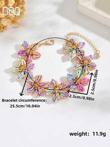 OOQ 1 buah Gelang Rantai Bunga Lima Kelopak Anyaman Rafia Warna-warni Gaya Bohemian, Kasual Minimalis untuk Liburan Pantai, Pesta, Festival Musik, Cocok untuk Paduan Harian, Hadiah untuk Sahabat dan Keluarga (Anyaman Rafia Buatan Tangan, Arah dan Bentuk Acak) - Warna Campuran - View 4
