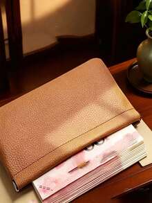 Automatic Closing Women's Wallet Card Holder File Bag, Automatic Closing Storage Bag, Can Hold Earphones Data Cable Cash Cosmetics Essentials, Men's Gift, Birthday Gift, Valentine's Day Gift, Back To School Gift - Multicolor - View 2