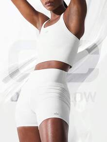 Seamless Ribbed Favorite Bra Tank - White - View 3