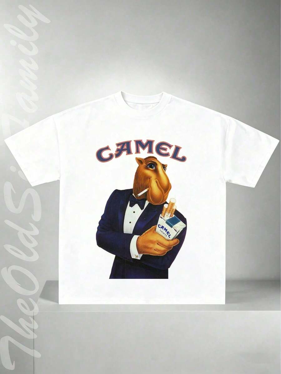 Camel Joe Vintage Shirt, Vintage Graphic T-Shirt, Camel Cigarettes, Soft And Breathable 100% Cotton Fabric, Loose And Comfortable Fit, Ideal For Everyday Use And Holiday Trips, A - 白色 3 - 查看 1